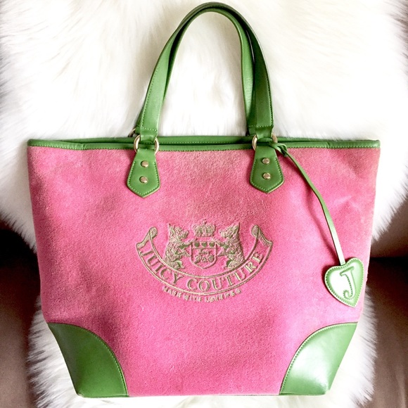 pink and green tote